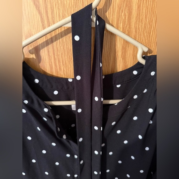 LOFT Black Dress with White Polka Dots - Picture 7 of 7